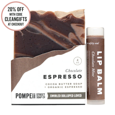 Chocolate Espresso Soap Bar + Lip Balm