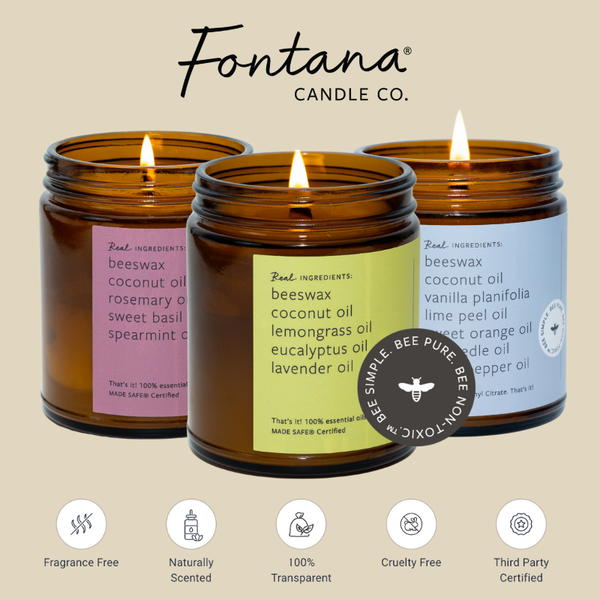 Sea Salt Essential Oil Beeswax Jar Candle: Non-Toxic