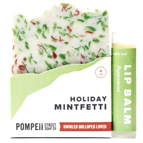 Holiday Peppermint Soap Bar + Lip Balm