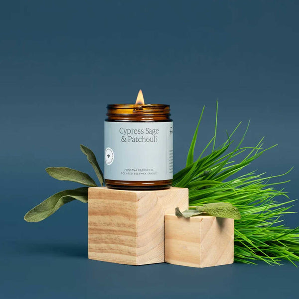 Cypress Sage & Patchouli Beeswax Candle