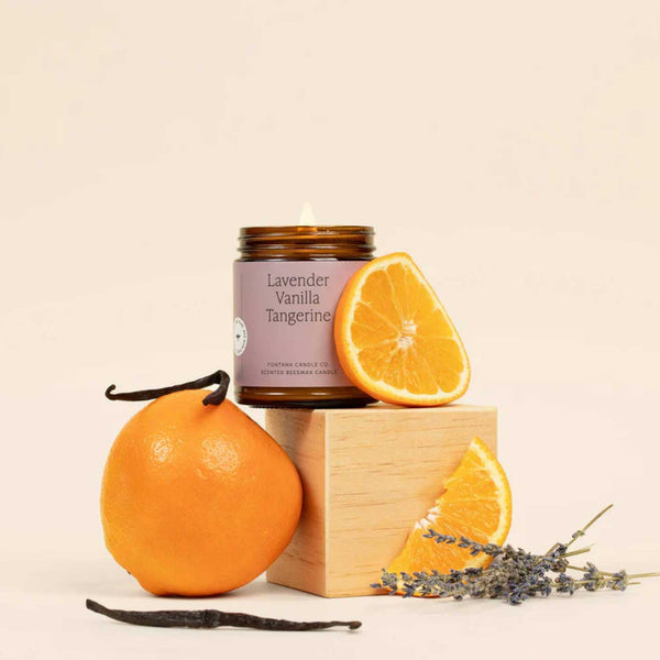 Lavender Vanilla Tangerine Beeswax Candle