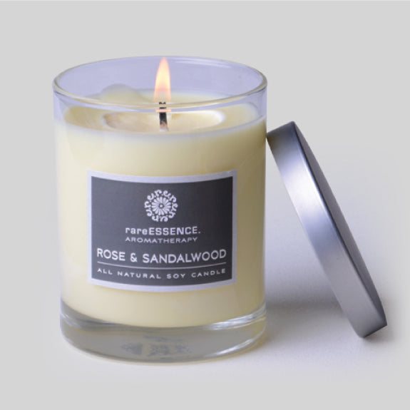 Rose & Sandalwood Aromatherapy Spa Candle