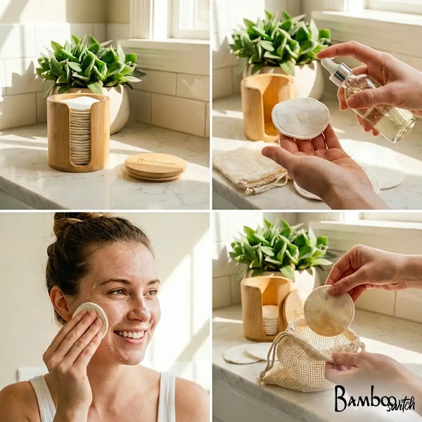 Reusable Bamboo Cotton Facial Rounds (Set of 10)
