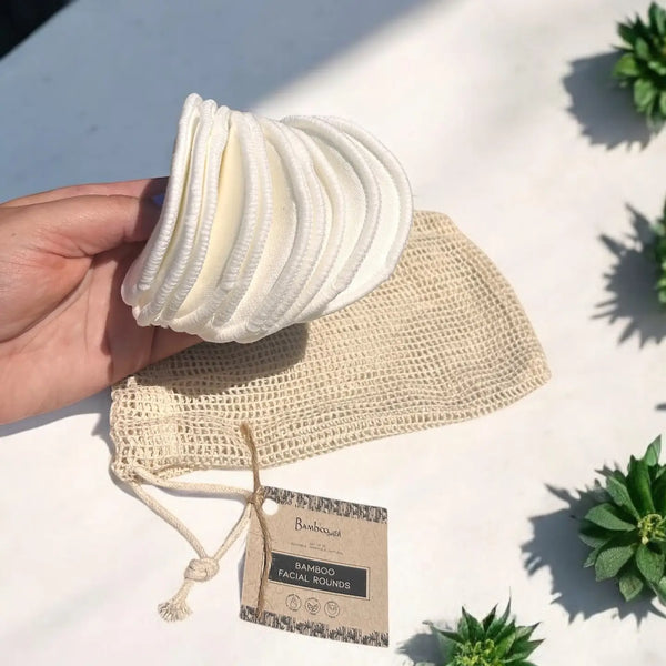 Reusable Bamboo Cotton Facial Rounds (Set of 10)