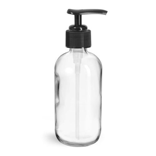 Glass Pump Bottle (8 oz) Clear