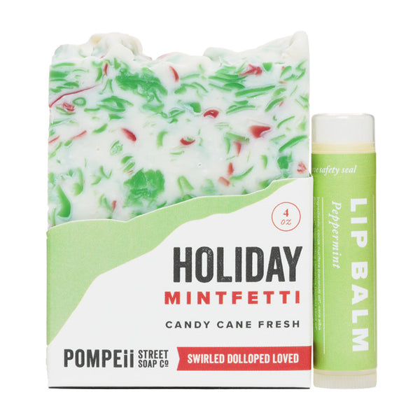 Holiday Peppermint Soap Bar + Lip Balm